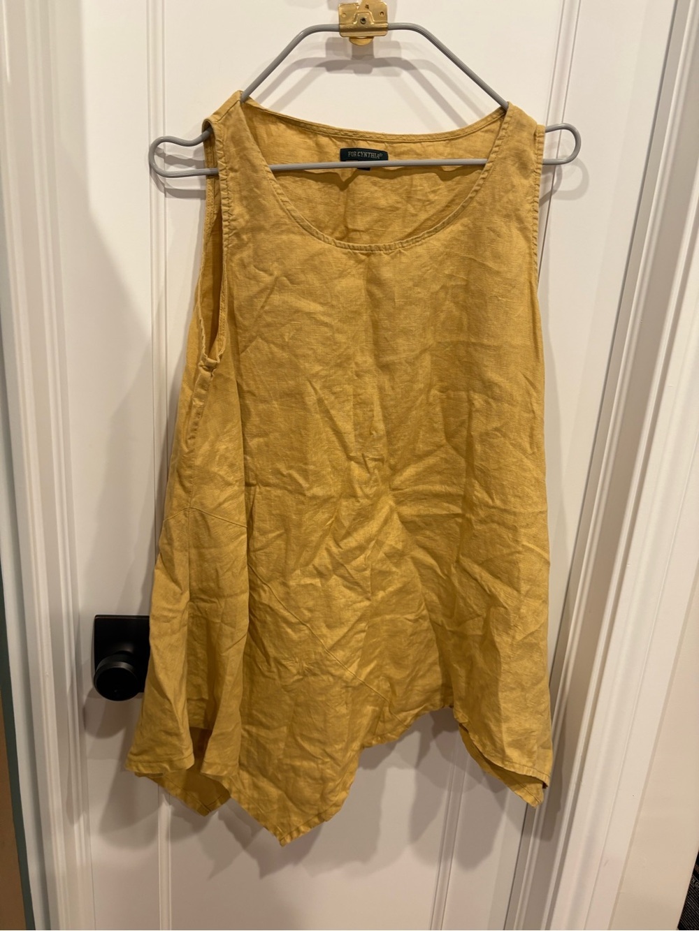 For Cynthia Linen Asymmetrical Tunic Tank